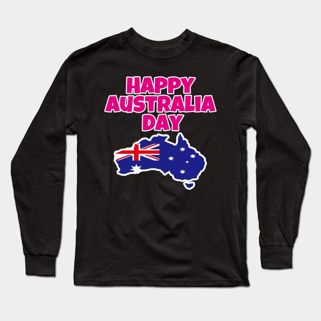 Australia Day - Happy Australia Day Long Sleeve T-Shirt by EunsooLee